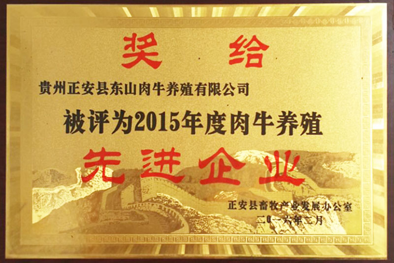 2015年荣获度91视频网站免费养殖先进企业